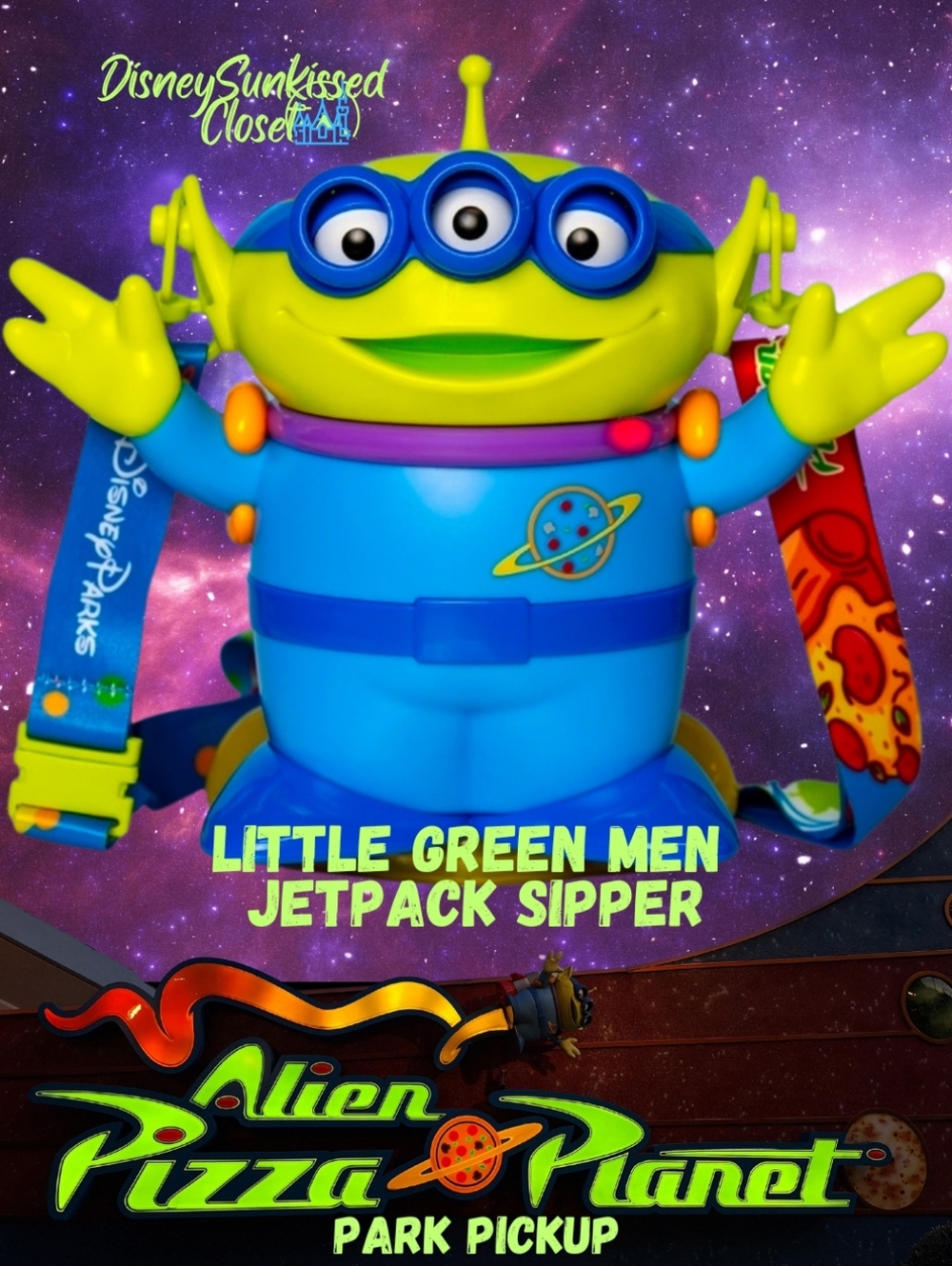 Pizza Planet Disneyland Exclusive Little Green Men Jetpack Sipper